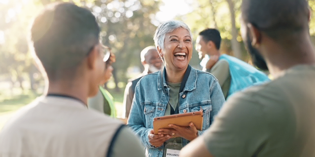 woman laughing